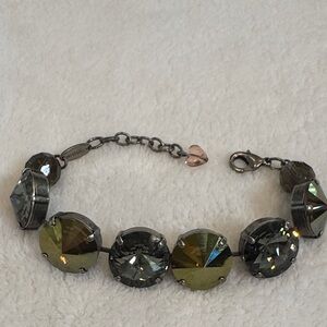 Sabika Silver and Gold-Toned Crystal Bracelet